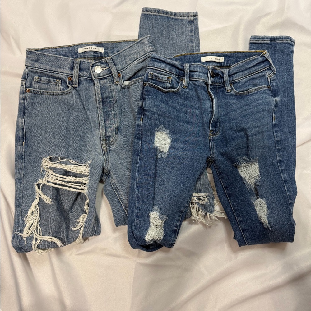 Two pairs of PacSun jeans, distressed  size 22